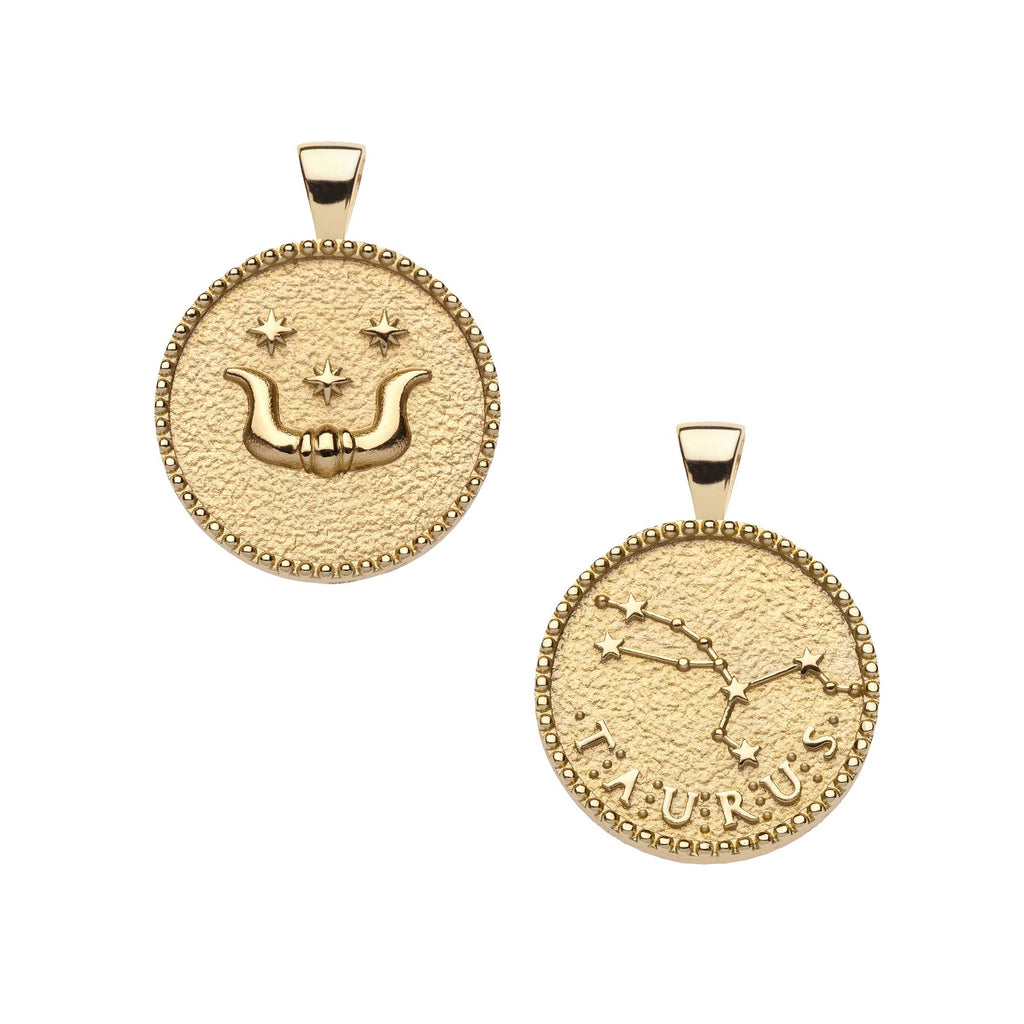 TAURUS JW Small Zodiac Pendant Coin - Apr 20 - May 20