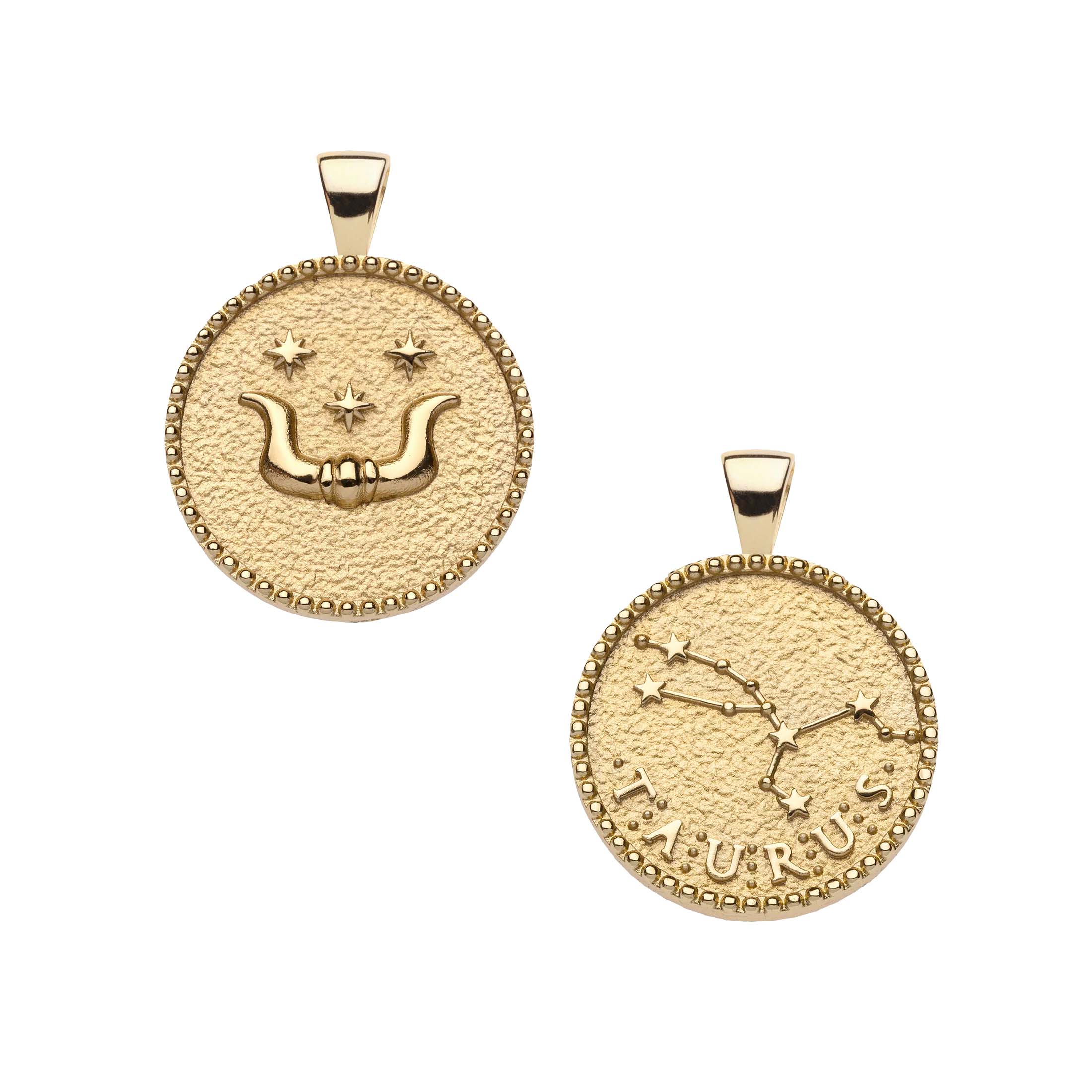 TAURUS JW Small Zodiac Pendant Coin - Apr 20 - May 20