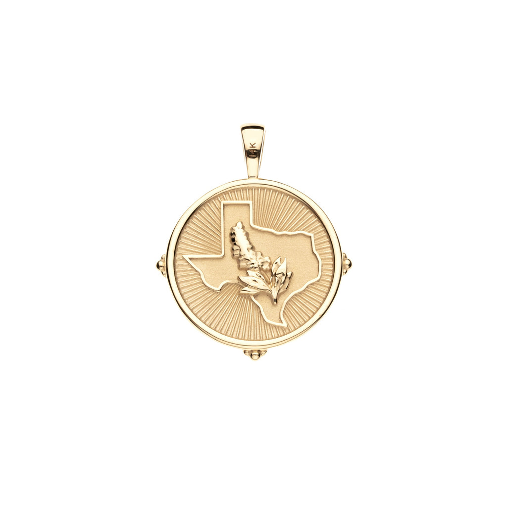 TEXAS JW Small Pendant Coin in Solid Gold