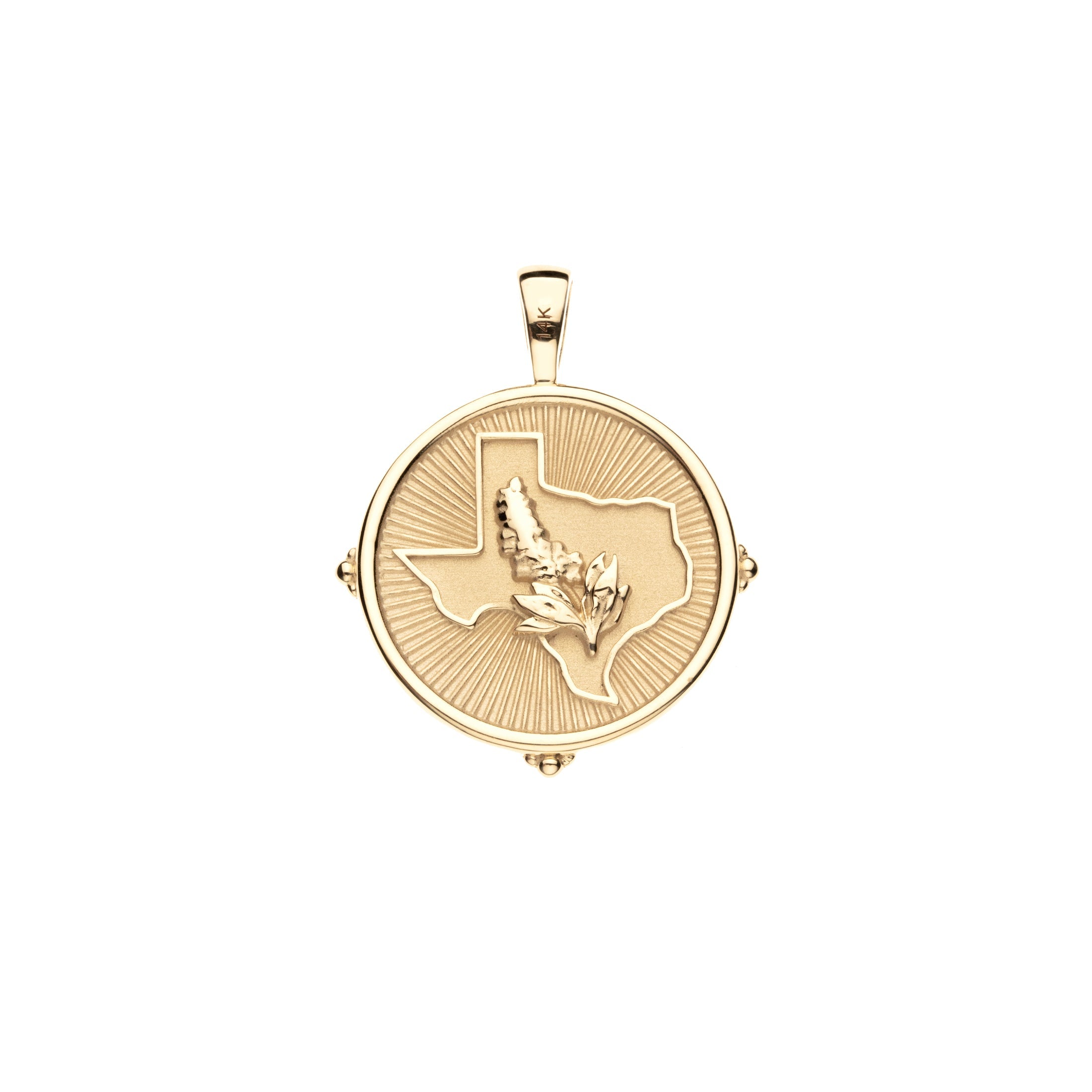 TEXAS JW Small Pendant Coin in Solid Gold