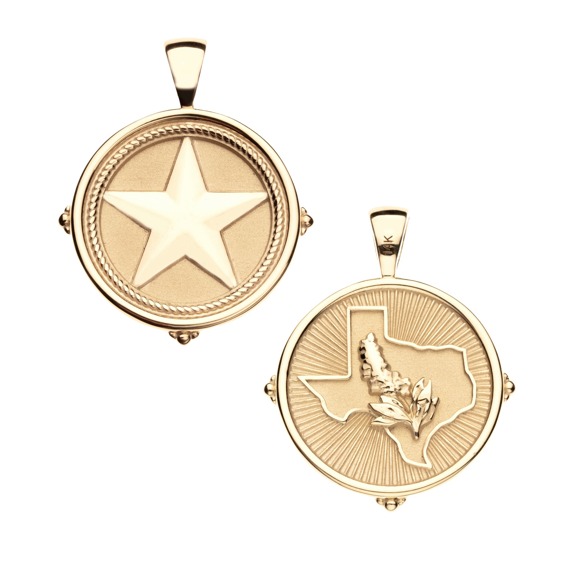 TEXAS JW Original Pendant Coin in Solid Gold