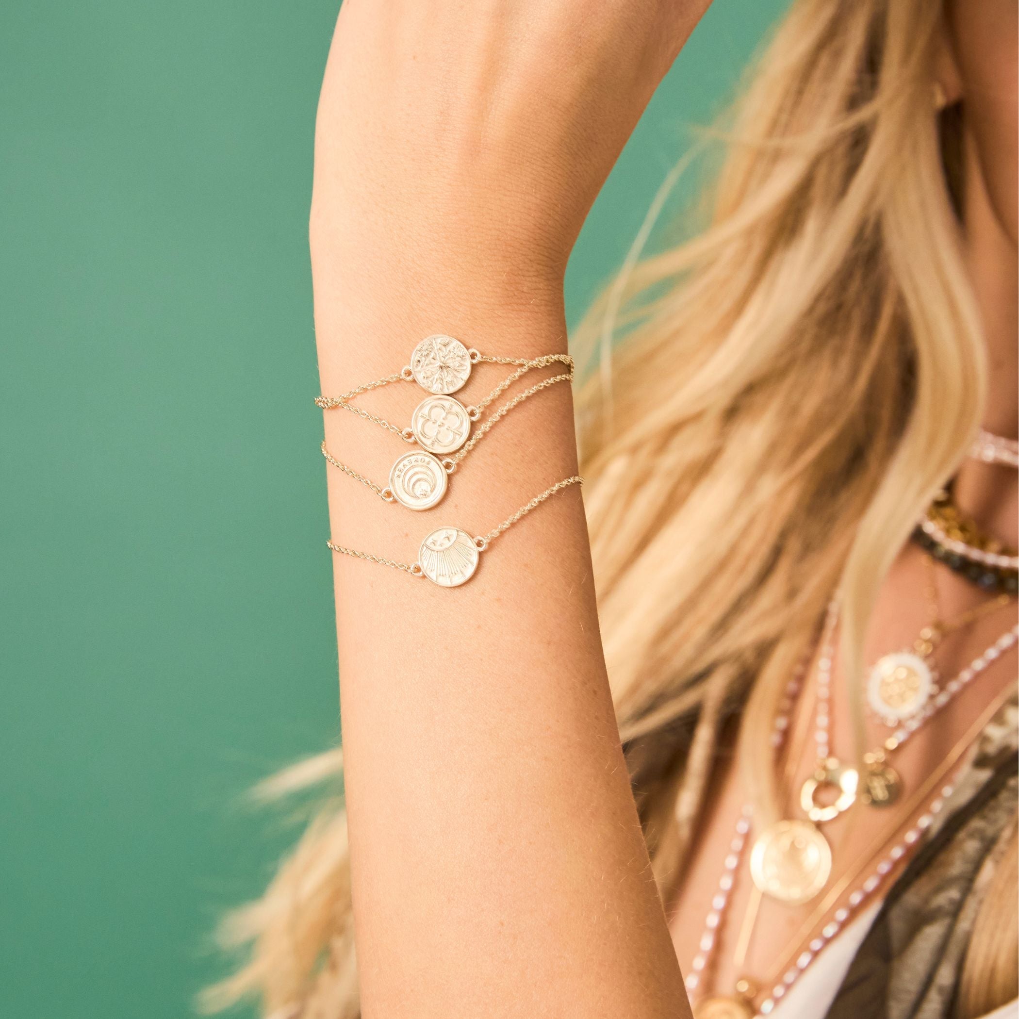 STRONG JW Baby Coin Bracelet in 10k Gold