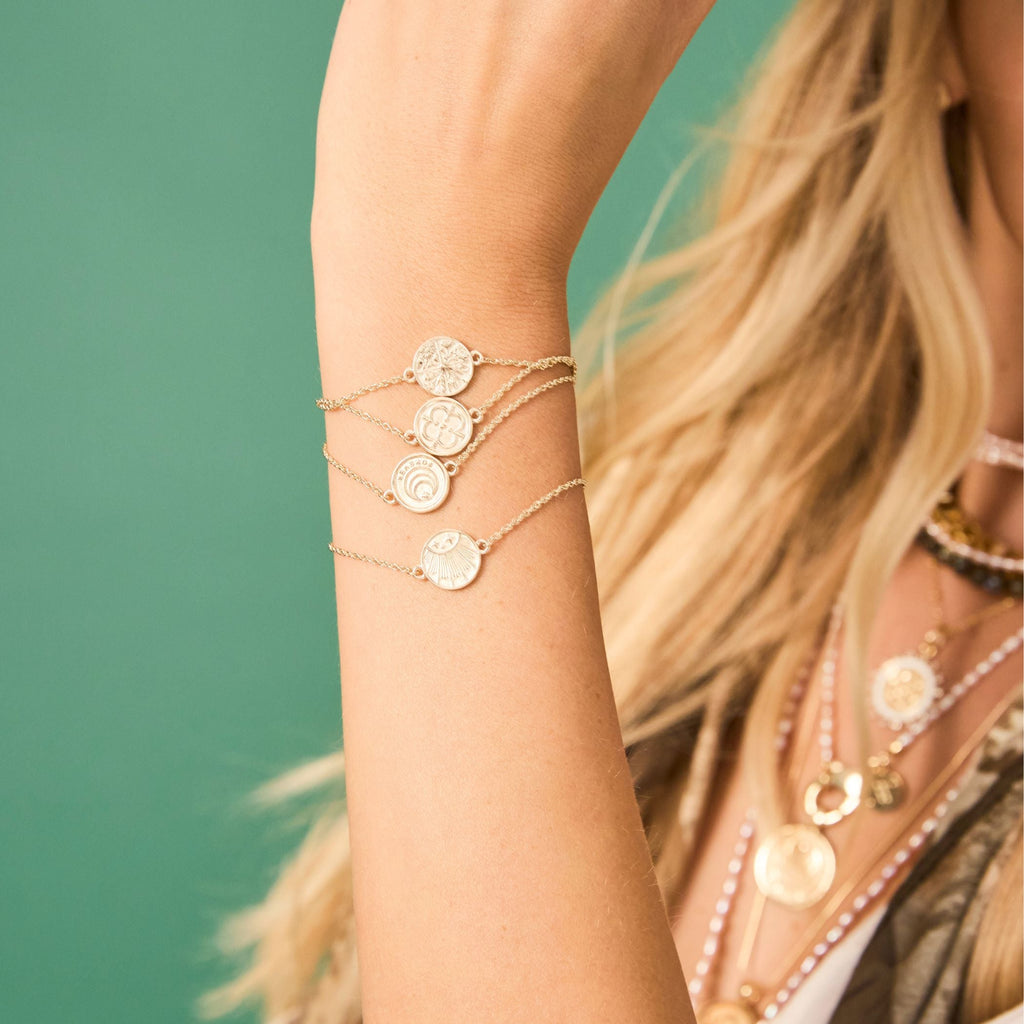 FOREVER JW Baby Coin Bracelet in 10k Gold