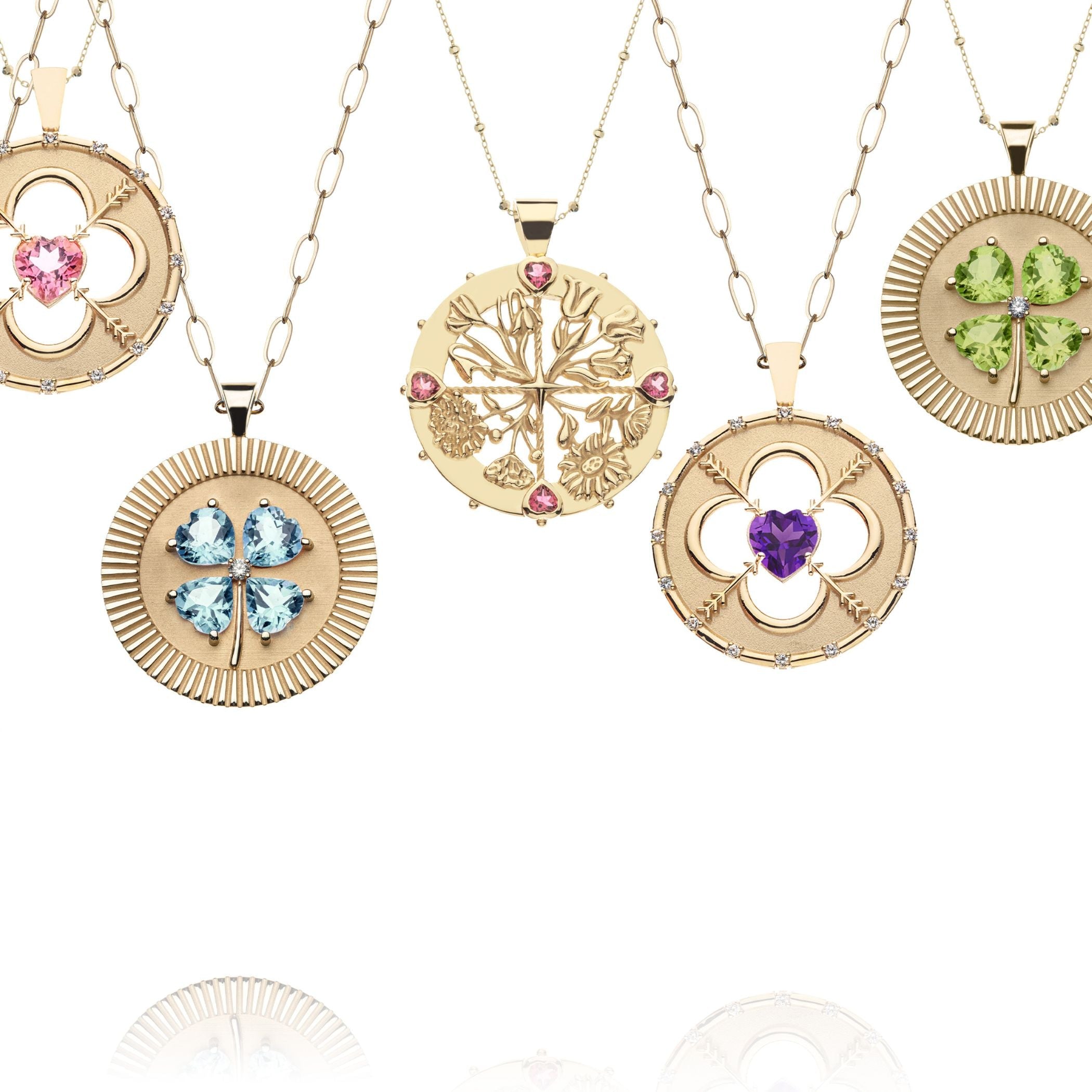 HOPE 14k Pink Tourmaline Coin Pendant