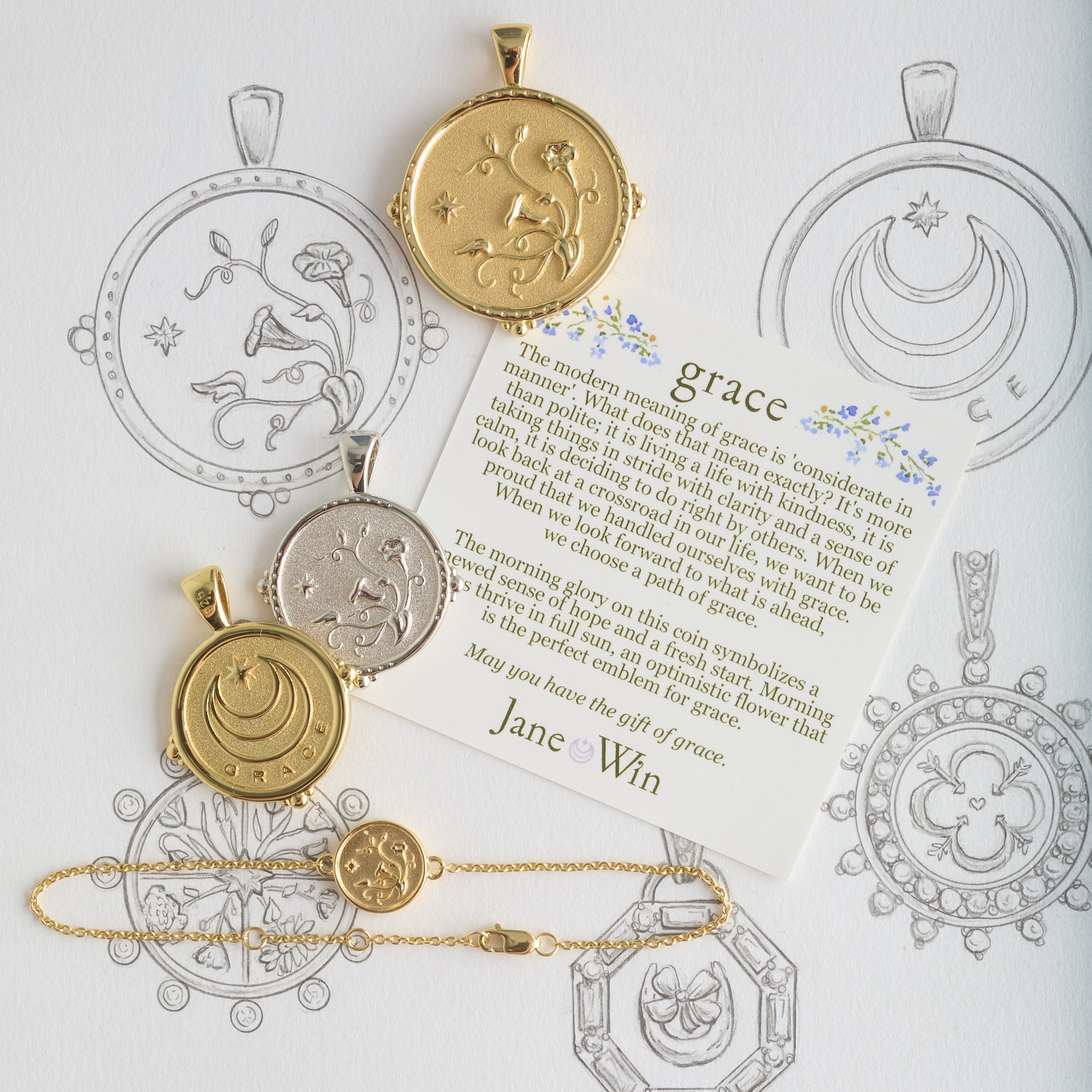 GRACE JW Baby Coin Bracelet in 10k Gold