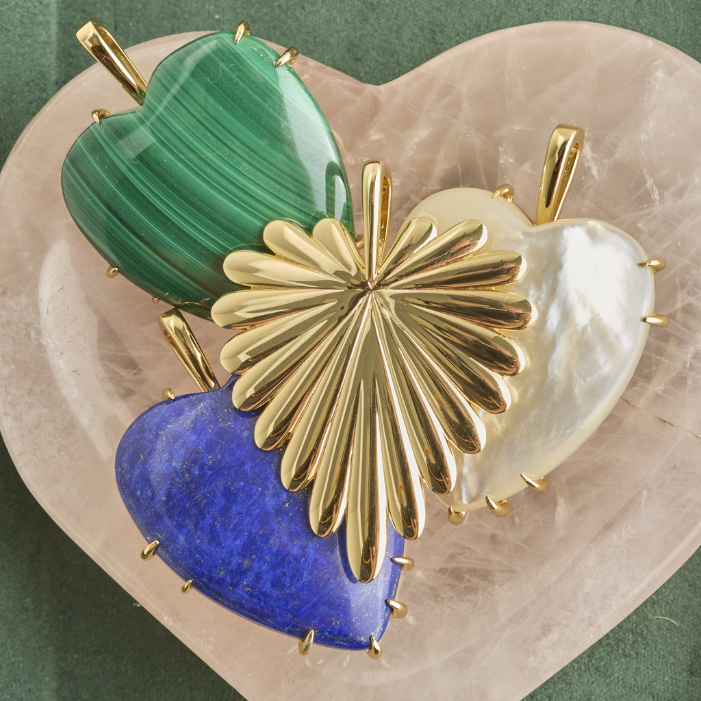 LOVE Carry Your Heart Pendant in Malachite