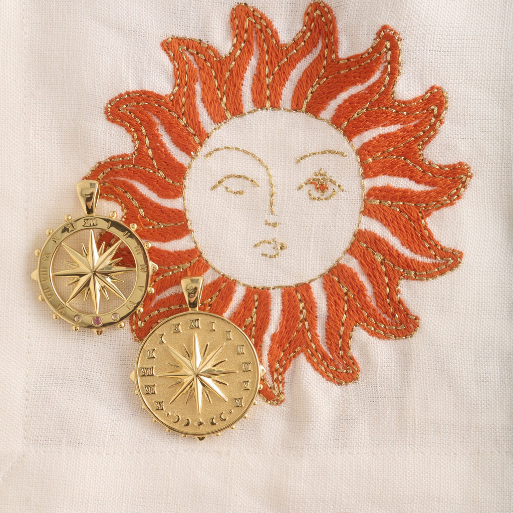 FOREVER Sundial Cutout Coin Pendant